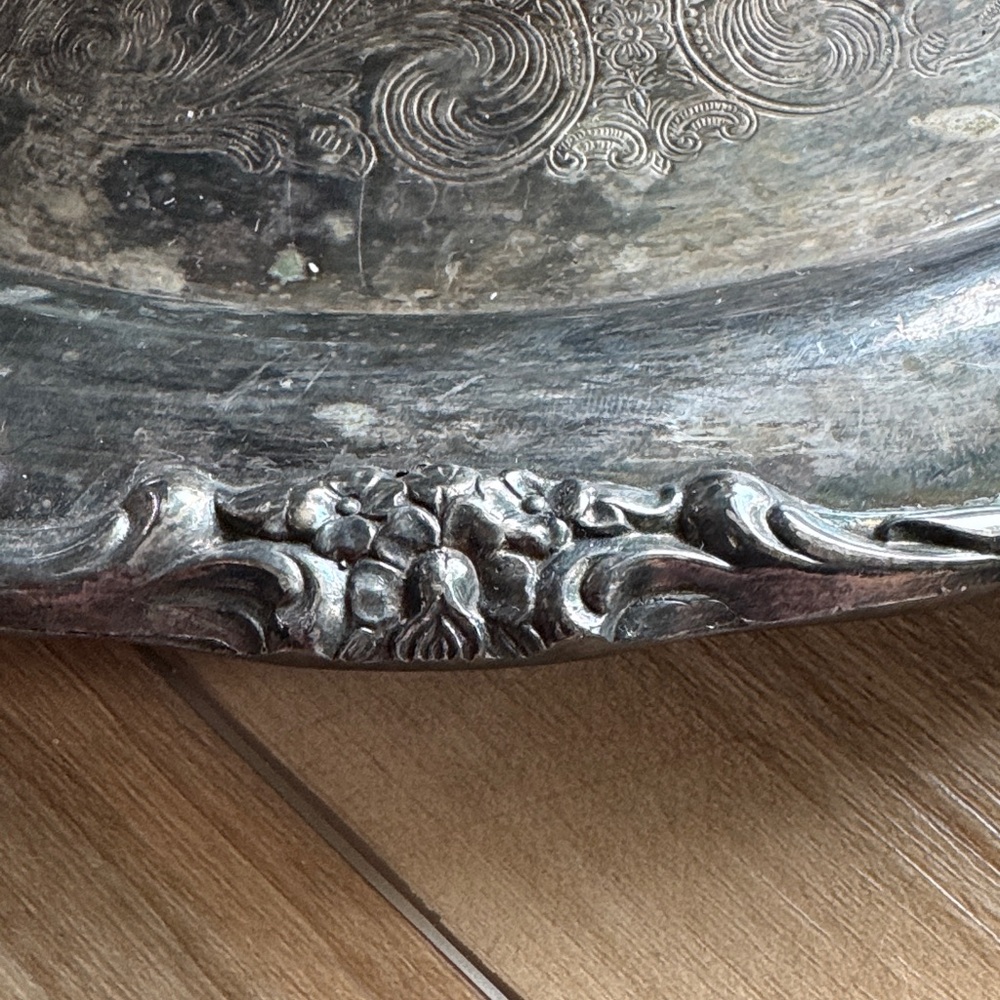 Antique Vintage Silver Decorative Plate and Bowl - Picture 3 of 5